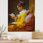 Young Girl Reading by Jean-Honore Fragonard ポスター (キッチン)