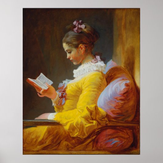 Young Girl Reading by Jean-Honore Fragonard ポスター (正面)