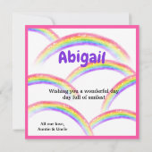 Young Girl Squareの写真ハッピーバースデー カード (裏面)