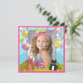 Young Girl Squareの写真ハッピーバースデー カード (スタンド正面)