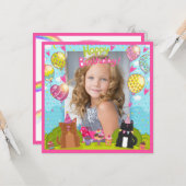 Young Girl Squareの写真ハッピーバースデー カード (正面/裏面インサイチュ)