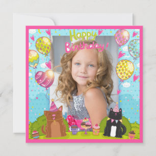 Young Girl Squareの写真ハッピーバースデー カード