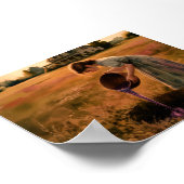 Young Girl with Bowl Poster Print Wall Art sunset ポスター (角)