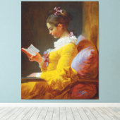 Young Girl's 読 by Jean-Honore Fragonard キャンバスプリント (インサイチュ (ウッドフロア))