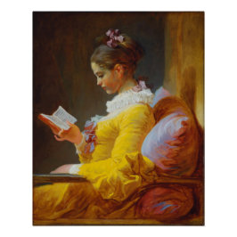 Young Girl's 読 by Jean-Honore Fragonard ポスター