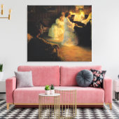 Young Girls at a Piano, 1906 キャンバスプリント (インサイチュ (リビング))