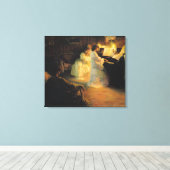 Young Girls at a Piano, 1906 キャンバスプリント (インサイチュ (ウッドフロア))