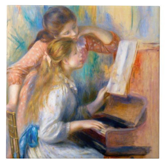 Young Girls at the Piano(ルノアール) タイル (正面)