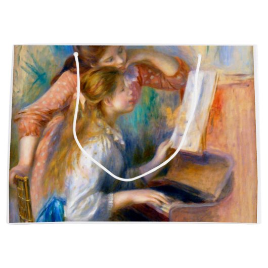Young Girls at the Piano(ルノアール) ラージペーパーバッグ (正面)