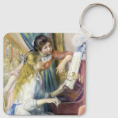 Young Girls at the Piano by Pierreルノアール キーホルダー (裏面)