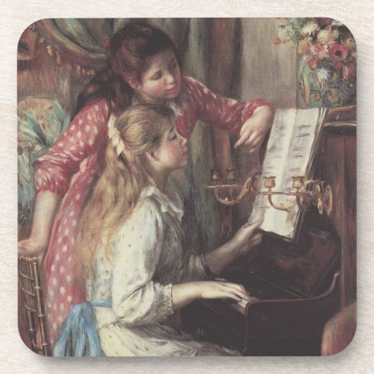 Young Girls at the Piano by Pierreルノアール コースター (正面)