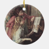 Young Girls at the Piano by Pierreルノアール セラミックオーナメント (裏面)