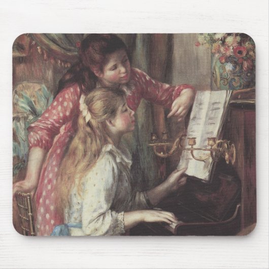 Young Girls at the Piano by Pierreルノアール マウスパッド (正面)