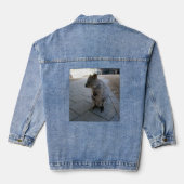 Young Gray Australian Quokka、レディースデニムジャケット デニムジャケット (裏面)