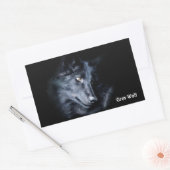 YOUNG GRAY WOLF Wildlife Supporterスタンプ 長方形シール (封筒)