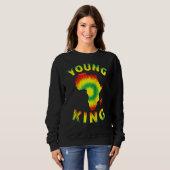 Young King AfricaマップKente Cloth男性女性 スウェットシャツ (正面フル)