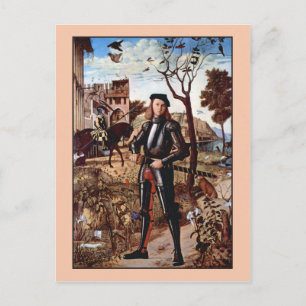 Young Knight in a landscape by Vittore Carpacio ポストカード