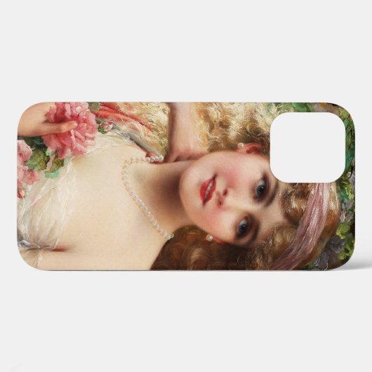 Young Lady With Ladyバラby Emile Vernon Case-Mate iPhoneケース (裏面 (横))