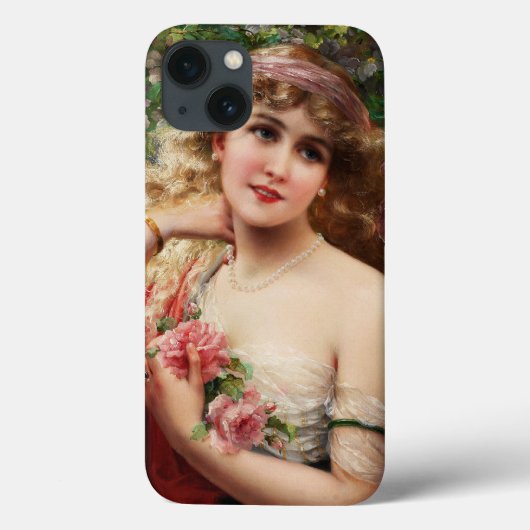 Young Lady With Ladyバラby Emile Vernon Case-Mate iPhoneケース (裏面)