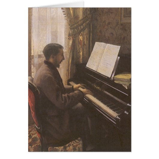 Young Man 遊's the Piano by Gustave Caillebotte (正面)