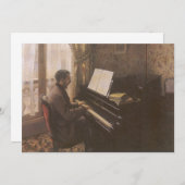 Young Man 遊's the Piano by Gustave Caillebotte (正面/裏面)
