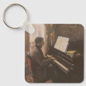 Young Man 遊's the Piano by Gustave Caillebotte キーホルダー (正面)