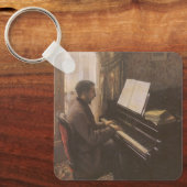 Young Man 遊's the Piano by Gustave Caillebotte キーホルダー (正面)