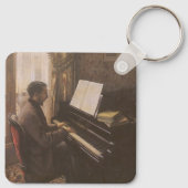 Young Man 遊's the Piano by Gustave Caillebotte キーホルダー (裏面)