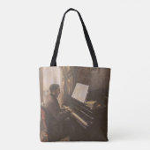 Young Man 遊's the Piano by Gustave Caillebotte トートバッグ (裏面)