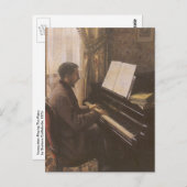 Young Man 遊's the Piano by Gustave Caillebotte ポストカード (正面/裏面)