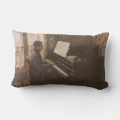 Young Man 遊's the Piano by Gustave Caillebotte ランバークッション (裏面)