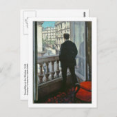 Young Man at Window by Gustave Caillebotte ポストカード (正面/裏面)