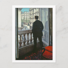 Young Man at Window by Gustave Caillebotte ポストカード