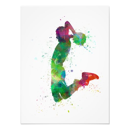 young man basketball player dunking フォトプリント            (正面)