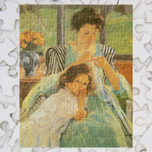 Young Mother裁縫by Mary Cassatt,ヴィンテージ・アート ジグソーパズル