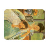 Young Mother裁縫by Mary Cassatt,ヴィンテージ・アート マグネット (横)