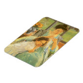 Young Mother裁縫by Mary Cassatt,ヴィンテージ・アート マグネット (左側)