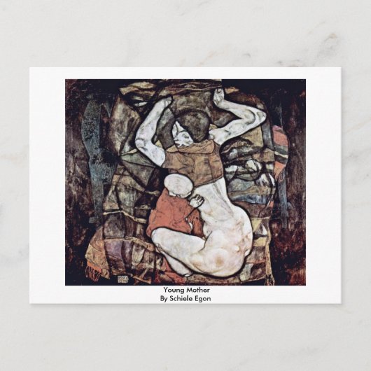 Young Mother By Schiele Egon ポストカード (正面)