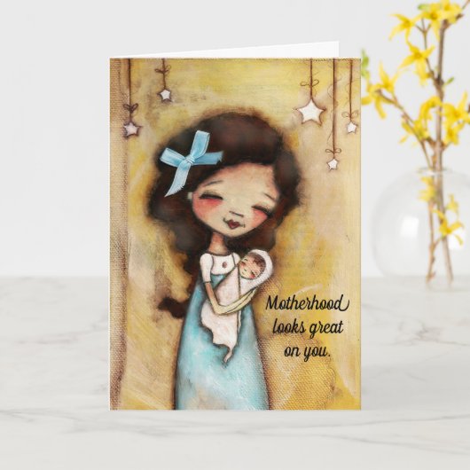 Young Mother - First Mother's Day Card カード (黄色い花)