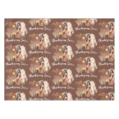 Young Native American Posing on Wood Wall テーブルクロス (正面(横))