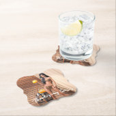 Young Native American Posing on Wood Wall ペーパーコースター (インサイチュ)