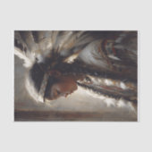 Young Native Girl Feather Headdress Decoupage 薄葉紙 (正面)