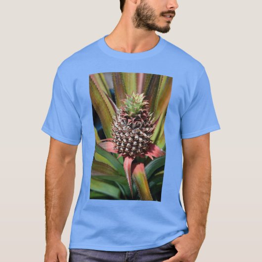 Young pineapple growing under the tropical sun ret tシャツ (正面)