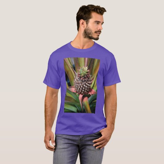 Young pineapple growing under the tropical sun tシャツ (正面フル)