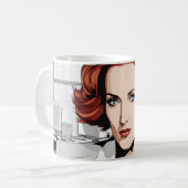 Young Redhead美しいin Office コーヒーマグカップ (正面左)