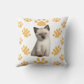 Young Siamese Cat White Beige パーソナライズされた Gift クッション (裏面)