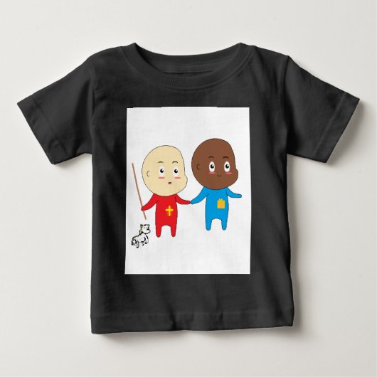 Young St. Nick St. Nicholas Sutklaasかわいい子供たち ベビーTシャツ (正面)