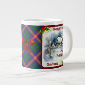 Young Tartan & Robin Christmas Personalized ジャンボコーヒーマグカップ (正面右)