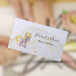 Young Unicorn and Golden Starsビジネスカード 名刺