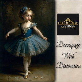 Young Vintage Ballerina in Blue Tutu Decoupage 薄葉紙